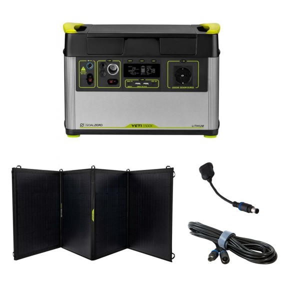 Combo Generador Solar Yeti 1500X + Panel Solar Nomad 200 y Cable de extensión 8mm (4,5m)